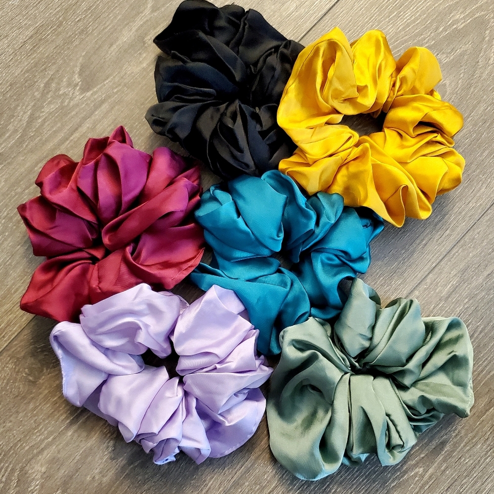 NEW Oversized XL Satin Silk Scrunchies